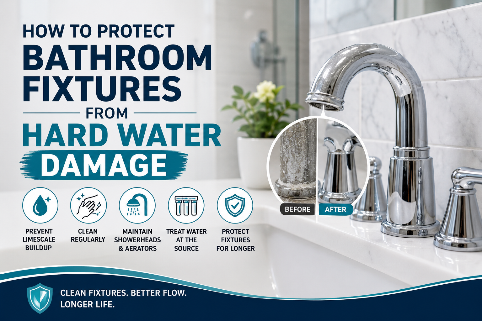 Bathroom Fixtures from Hard Water